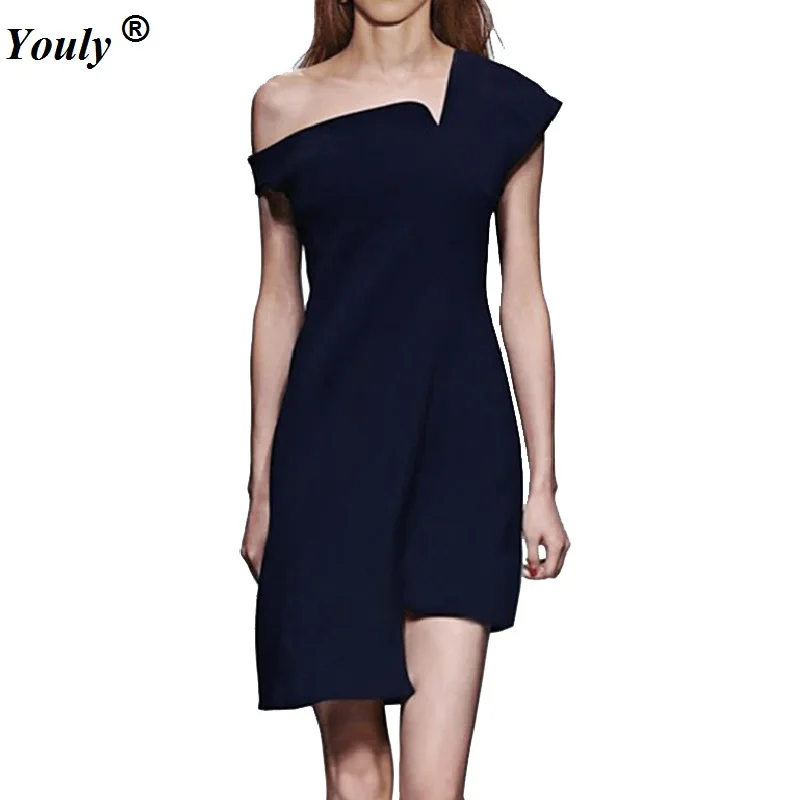 

Sexy Off Shoulder Irregular dress 2019 Women Summer elegance asymmetrical Bodycon Party Dresses Vestidos Female Pencil Dress