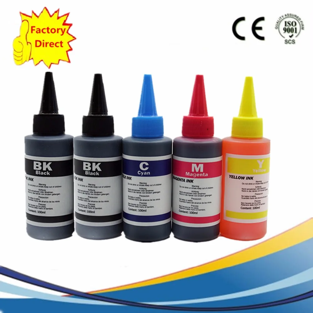 

5 color Dye ink for CANON 100ML Refill Ink Kit 100ml bottle bulk Universal INK refillable ink cartridge ciss for CANON printer
