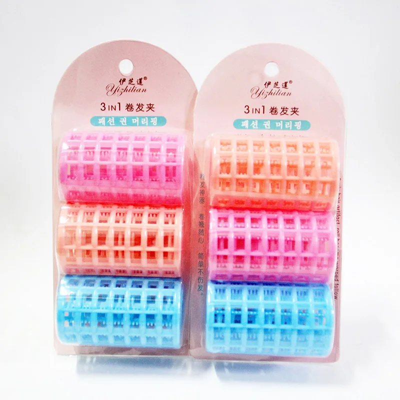 3 pieces/bag Plastic Hair Curler Roller Large Grip Cling Hair Styling Curler Hair Styling Tool