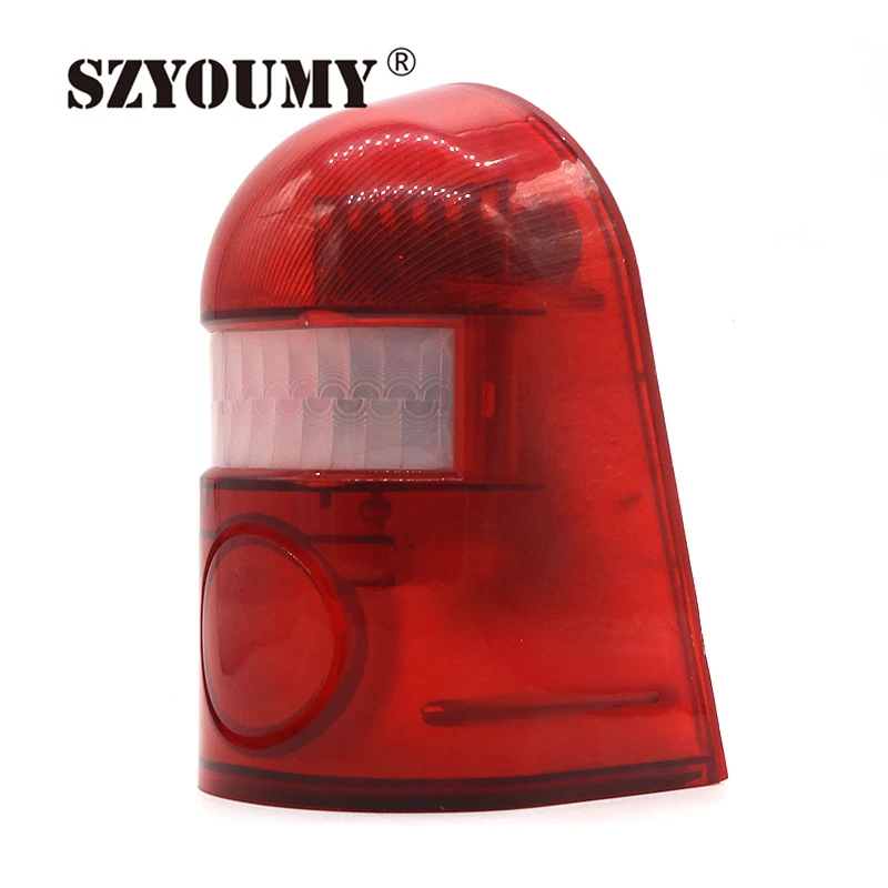 

SZYOUMY Solar Powered Sound Alarm Strobe Light Flashing 6LED Light Motion Sensor Security Alarm System 110dB Day OR Night Mode