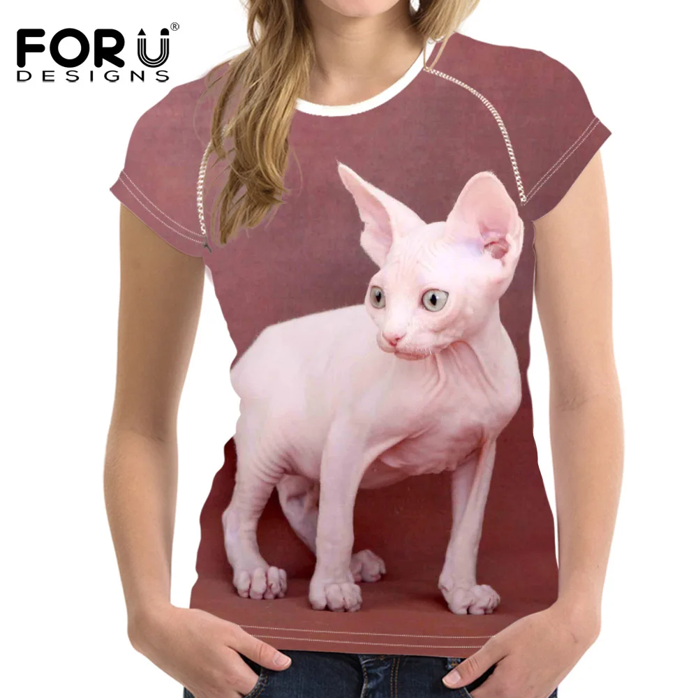 Женская летняя футболка с 3D-принтом в виде Сфинкса FORUDESIGNS Модные дышащие женские