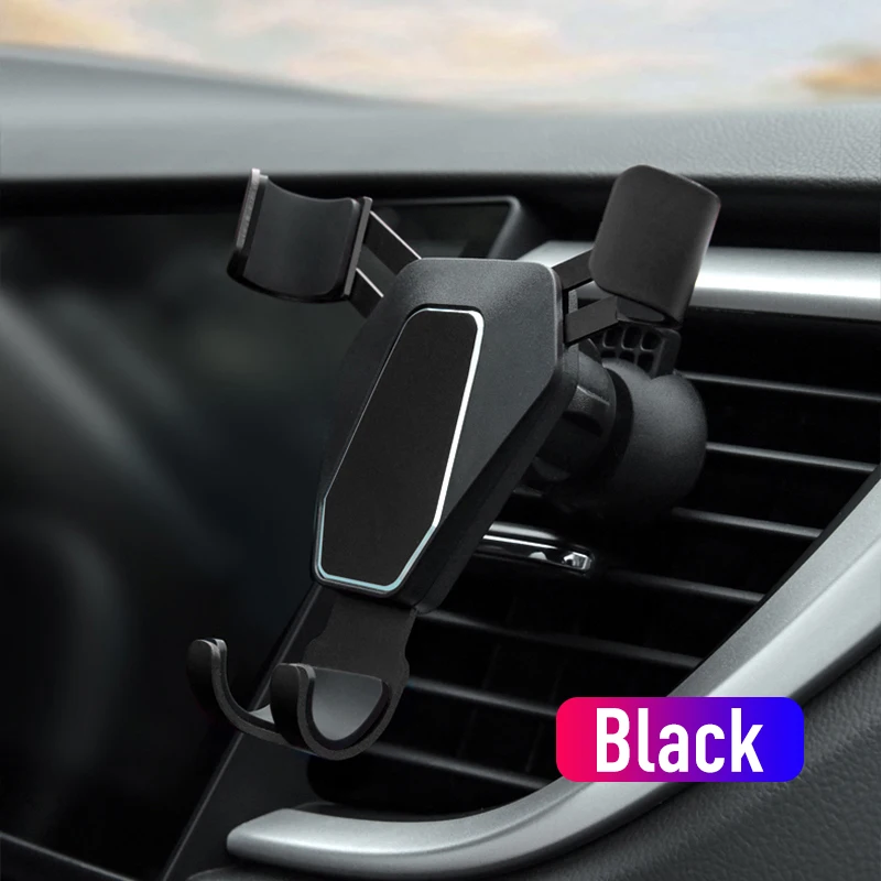 Автомобильный держатель для телефона xiaomi 9 iPhone X в автомобильном вентиляционном отверстии подставка без магнитного держателя для мобильного телефона универсальный гравитационный смартфон - Цвет: type 1 black