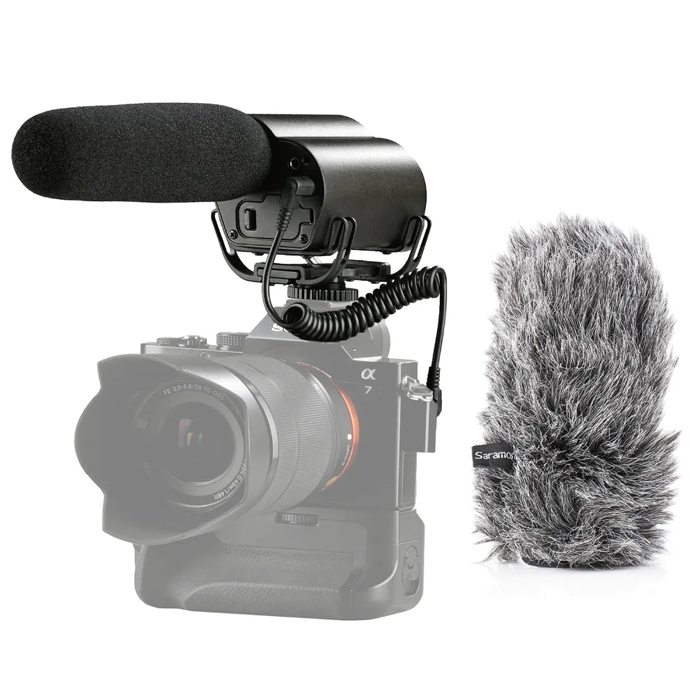 

Saramonic VMIC Recorder Super-Cardioid Camera-Mount Video Microphone with Built-in Audio Recorder & Furry Windscreens