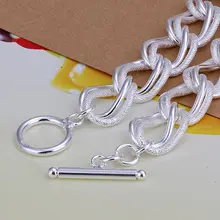 Fina del verano del estilo de plata chapada pulsera 925-sterling-silver joyería bijouterie cadena pulseras para mujeres hombres SB290
