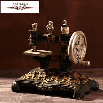 

Shabby Chic Zakka Furnishing Vintage Home Decor Sewing Machine Decoration Accessories Home Resin Model 16*10*15cm