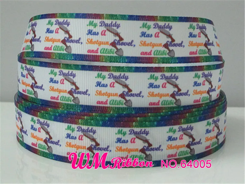 Q& N лента 7/8 дюймов 22 мм Радужный дизайн печатная корсажная лента 50 ярдов/рулон для волос галстук для волос повязка на голову - Цвет: 64005