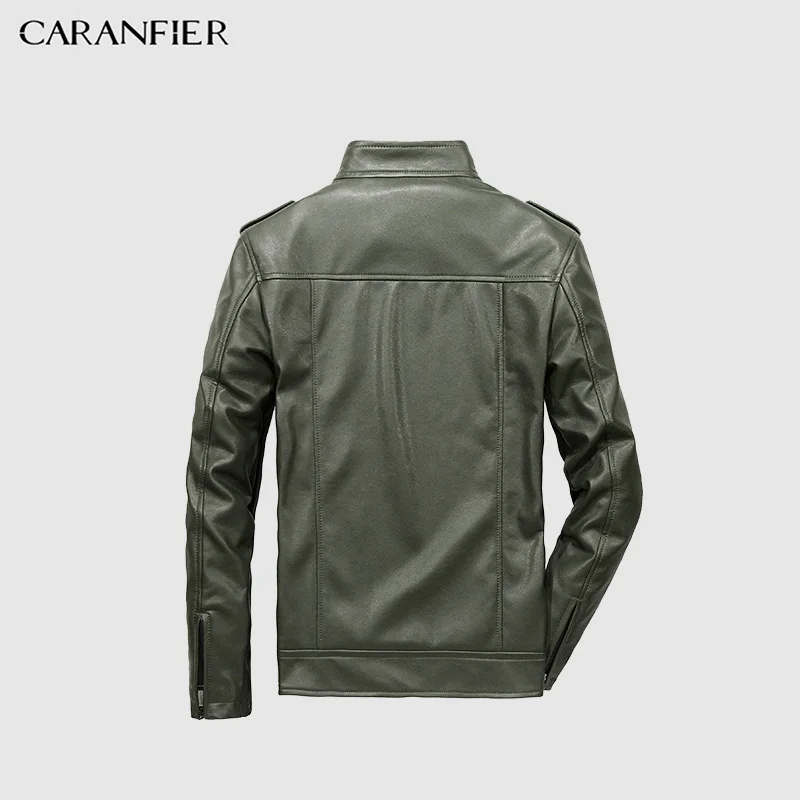 Мужские кожаные куртки CARANFIER осенне зимнее пальто из искусственной кожи