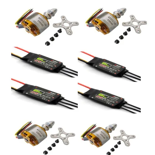 

4x 2212/13T 1000KV Brushless Motor + 4x EMAX 20A BLHELI ESC Multi-Copter