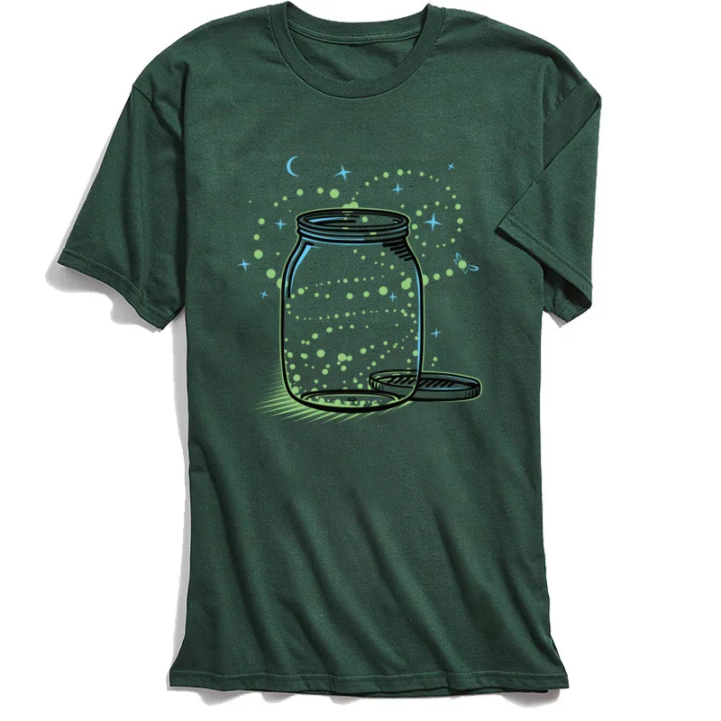 The Empty Jar of Fireflies Round Collar Top T-shirts ostern Day Geek Tops Shirts Short Sleeve Designer 100% Cotton T Shirts Men The Empty Jar of Fireflies dark