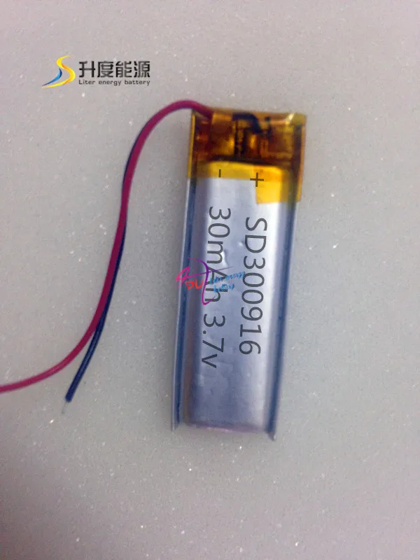 Продукт alibaba Китай! 30 мАч 3.7 В 300916 маленький тонкий литий-полимерный аккумулятор