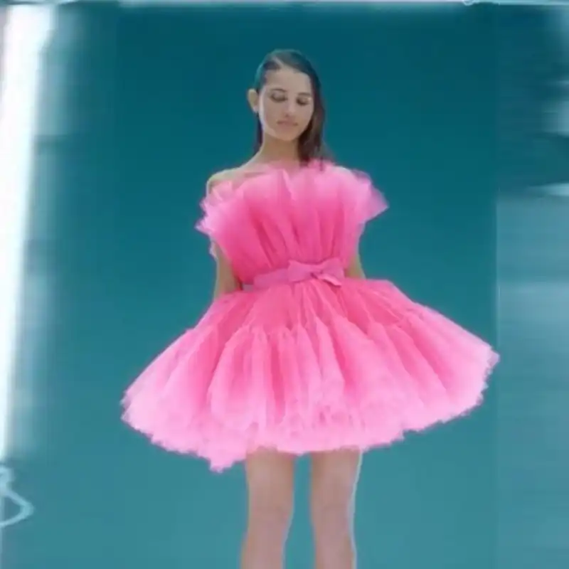 neon pink homecoming dress