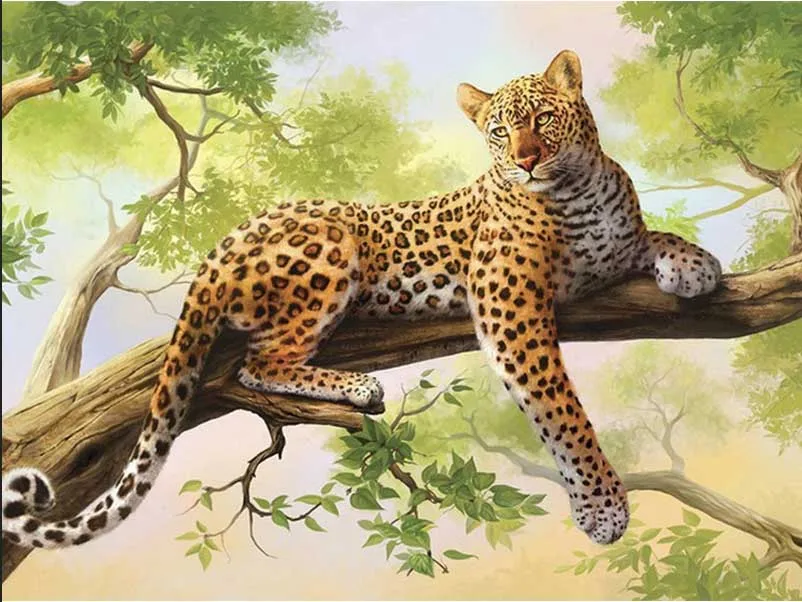 DIY 5D алмазная живопись Алмазная вышивка леопард Гепард зверь картина Стразы мозаичные рисунки джунгли животные картина - Цвет: 8