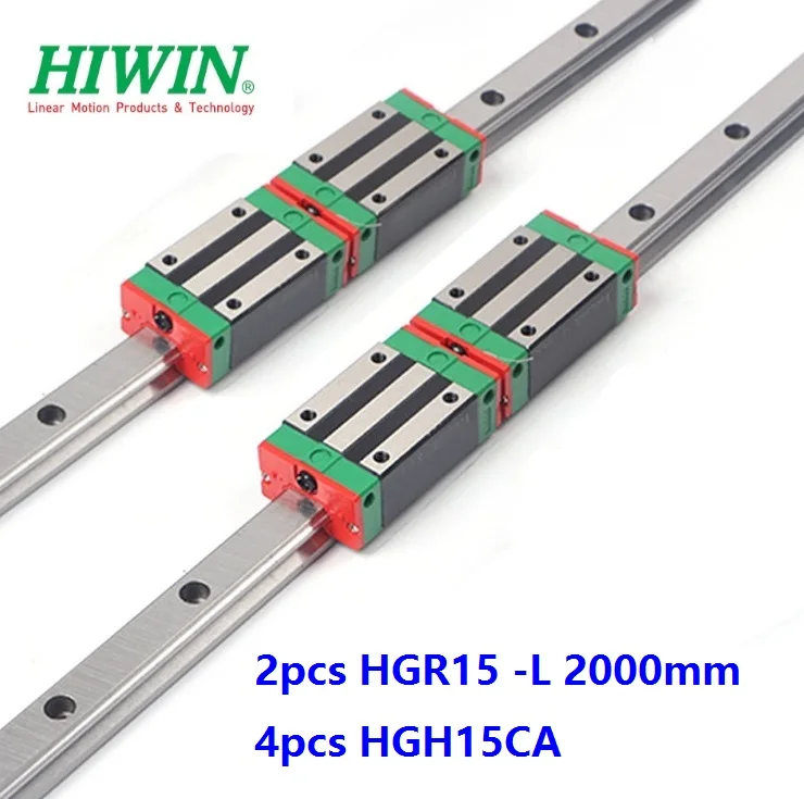 

2pcs 100% Original Hiwin rail HGR15 -L 2000mm + 4pcs HGH15CA narrow blocks for CNC router