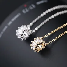 Новые модные популярные маленькие круглые серебряные ожерелья Простой Бренд сияющий CZ цирконий кристалл ожерелье для женщин модные ювелирные изделия