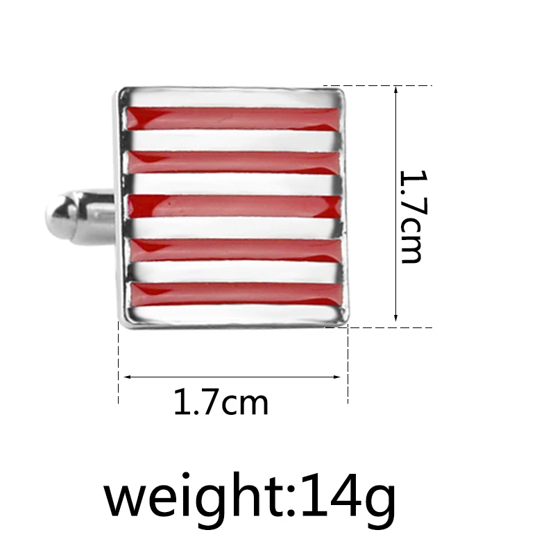 Запонки в черно-белую полоску, Мужские квадратные кнопки, красные эмалированные запонки, кнопка, бизнес запонки для влюбленных, День святого Валентина