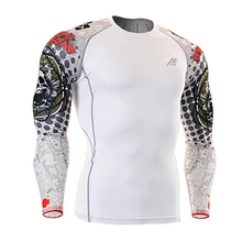 New Men s font b 3d b font font b Printing b font Rash Guard Long