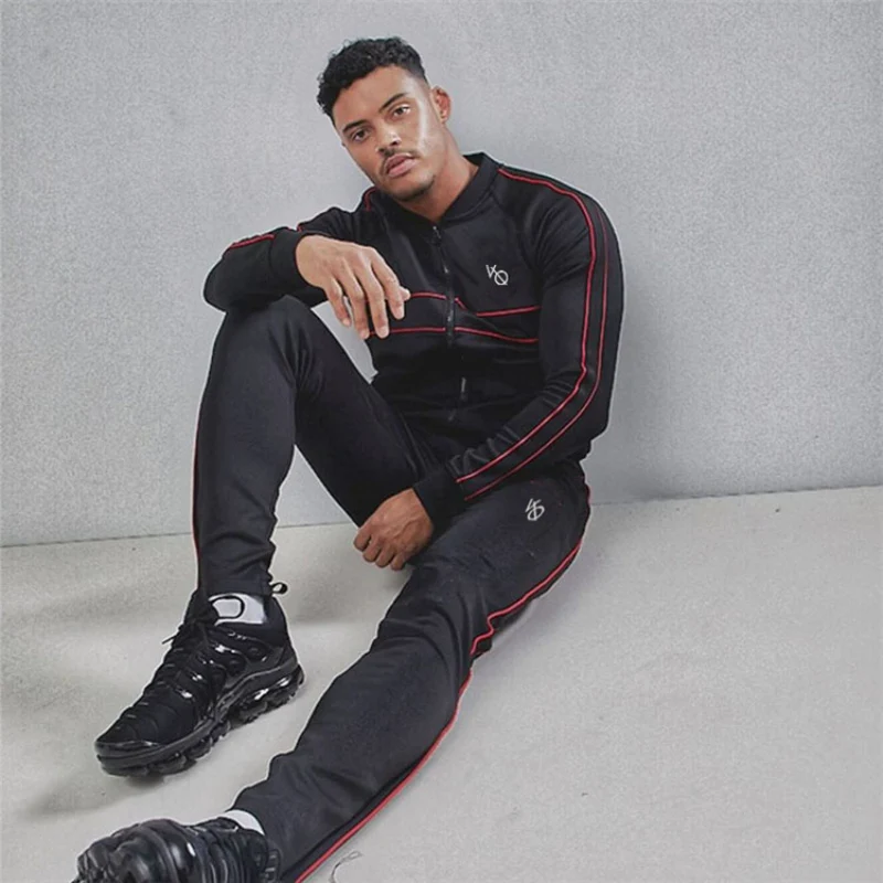 Men Tracksuit Sportswear Zip UpSport Jacket Sweater Sweatshirt+pantsfitness Running Jogging Leisure Workout  Gyms Set Sport Suit