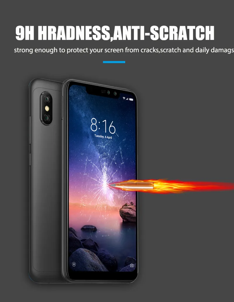 Защитное стекло для Xiaomi Redmi Note 6 Pro, Защитная пленка для Xiaomi Redmi 6 Pro, защитное закаленное стекло для экрана Redmi Note 6 Pro