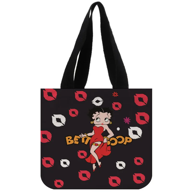 Сумка-тоут из хлопка и холста на заказ Betty Boop Shopping Складная многоразовая сумка с собственным логотипом оптом - Цвет: 42