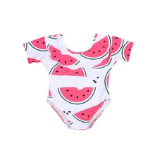 Новые поступления летней Купальники для малышек Одежда для детей; малышей; девочек с принтом арбуза Одна деталь купальник
