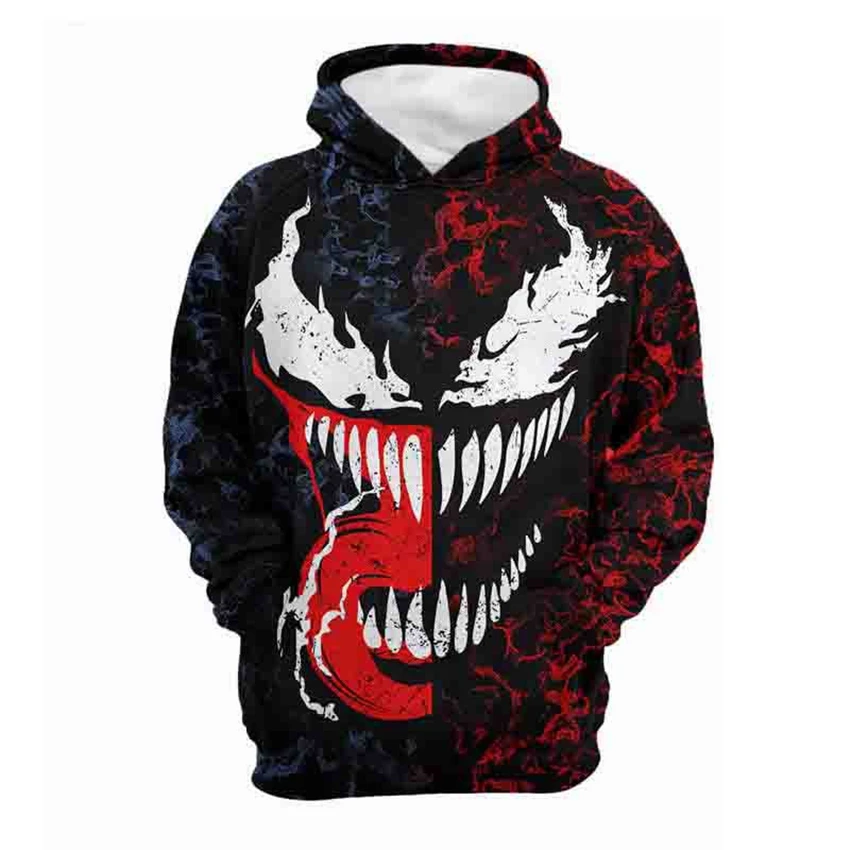 Venom zipper Hoodies Superhero Sweatshirt Hoodie 3D Up Hooded Jacket