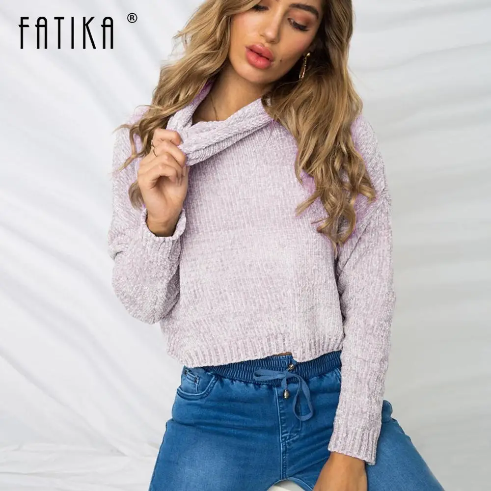 Yanueun Stylish Warm Chenille Sweaters Spring Autumn Winter Knitted Pullovers Turtleneck Solid For Women | Женская одежда