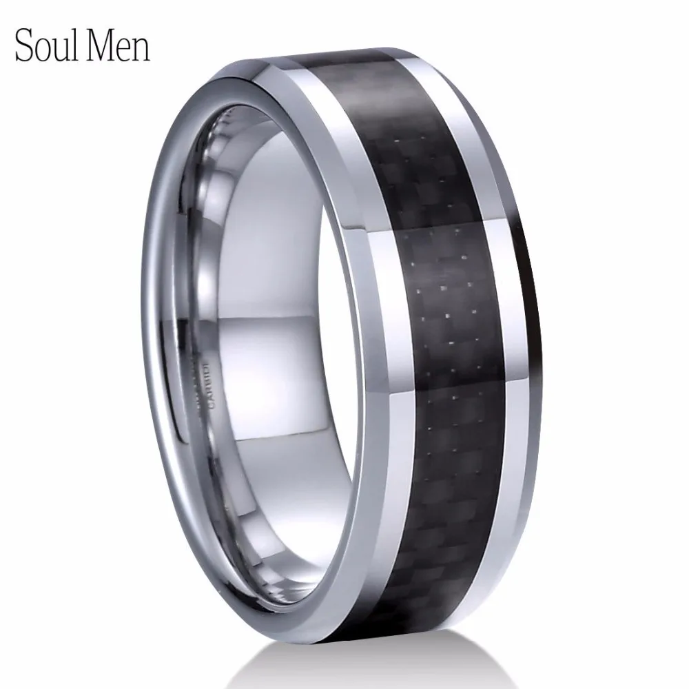 Buy 8mm Newest White Tungsten Carbide Ring with Black