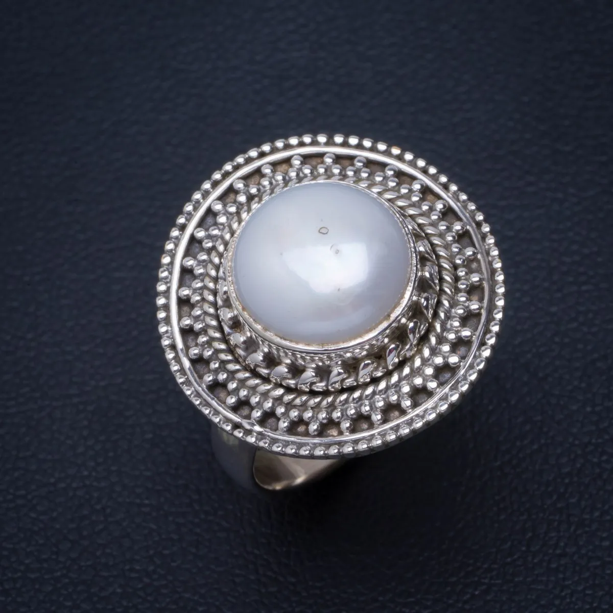 

Natural River Pearl Handmade Unique 925 Sterling Silver Ring 7.25 B1166