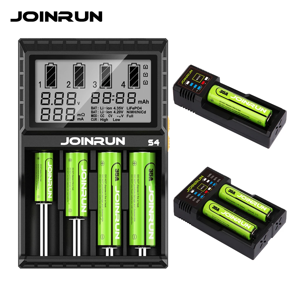 JOINRUN интеллектуальное зарядное устройство литий ионный Ni MH Cd 18650 14500 16340 14650 26650 16500