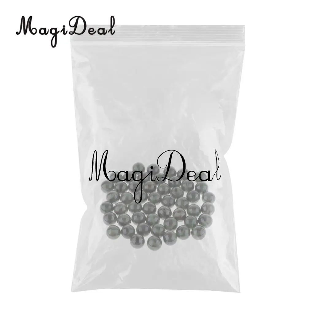 50PCS 16mm Colorful Glass Marbles, Kids Marble Run Game, Marble Solitaire Toy Accs Vase Filler & Fish Tank Home Decor - Black