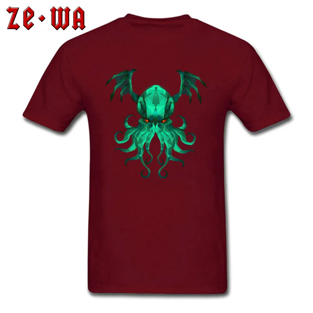 octopus cthulhu180901Y 2018 New Mens T-Shirt O Neck Short Sleeve 100% Cotton Fabric Tops Shirts Normal T-Shirt octopus cthulhu180901Y maroon