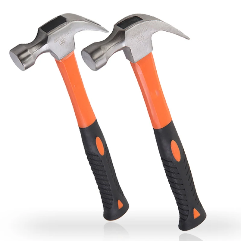 

Round Head Fibre Handle Magnetic Claw Hammer For Woodworking and Electronic Tool Hammer Rubber Hammer Tools Nail Lifting V-Horn