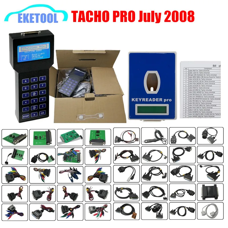 

DHL FREE Tacho Pro V2008/07 Unlock Version Universal Odometer Programmer OBD2 Dash Programmer Multi-Language TACHO PRO July/2008