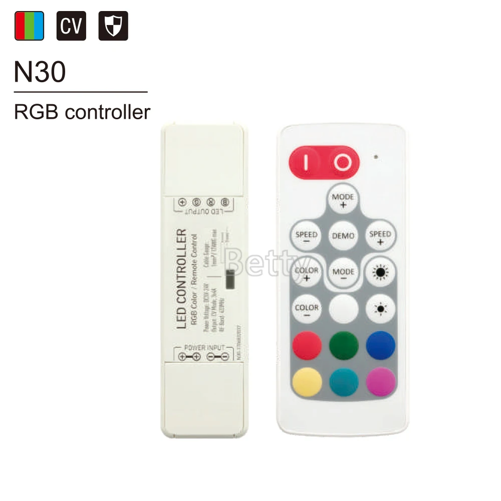 

Nano remote dimmer DC5-24V single color/CCT/RGB/RGBW wireless RF remote led dimmer controller
