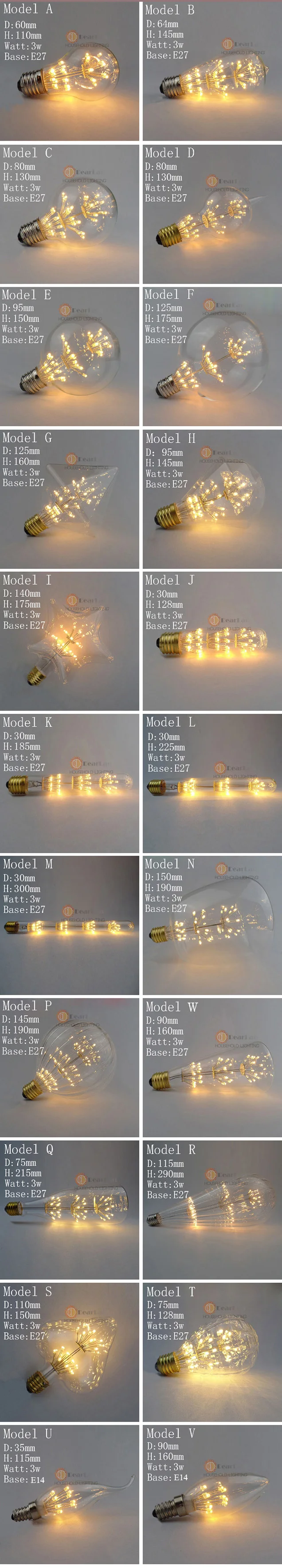 220 V-240 V E27 винтажный Ретро светодиодный светильник Эдисона 4W ST64/A19/G80 внутренний светодиодный светильник, Ночной светильник, рождественские подарки(BM50