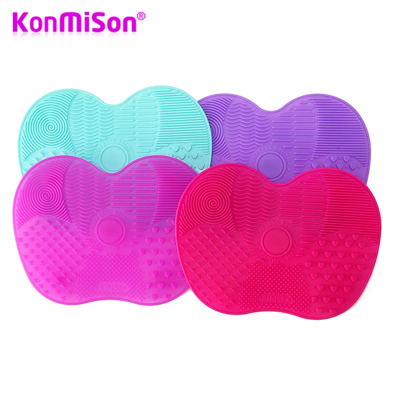 

Konmison Small Size Brush Cleanser Mat Sucker Silicone Cosmetic Makeup On Handbasin Cosmetic Washing Pad Makeup Cleaning