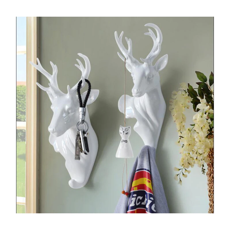 

European creative decorative dear head hooks animal head wall hanging wall decoration wall coat hook hook Good quality