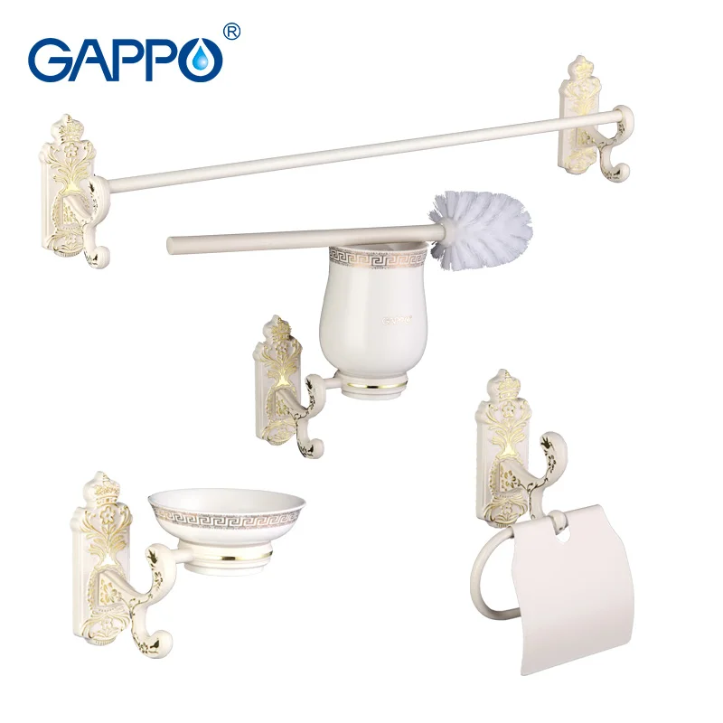 

Gappo 4PC/Set Bathroom Accessories Towel Bar Soap Dish Toothbrush Holder Toilet Brush Holder Bath Hardware Sets G35T4-1