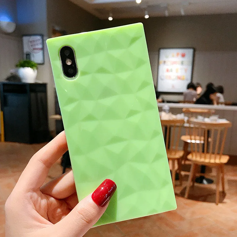 2019 карамельный цвет Алмазный узорный чехол для телефона iPhone X XR XS Max силиконовый 6