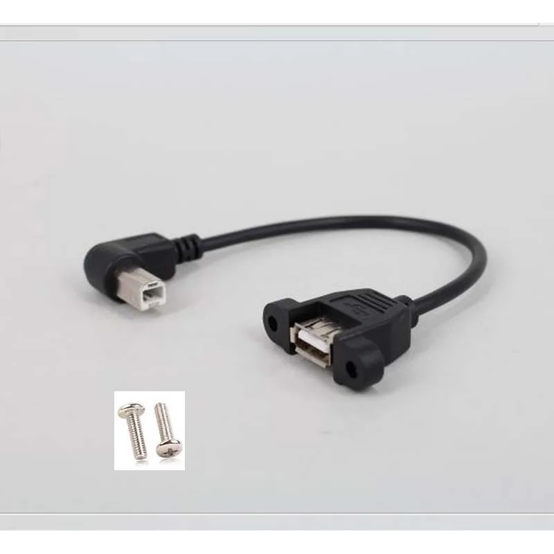 10 قطعة 90 درجة USB طابعة محول تحويل الأنثى إلى B الذكور F/M كابل