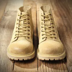 2018 г. новые зимние мужские туфли кожаные ботинки «мартенс» Мужская Высокая обувь для отдыха сапоги пустыни рабочие сапоги мужские ботинки