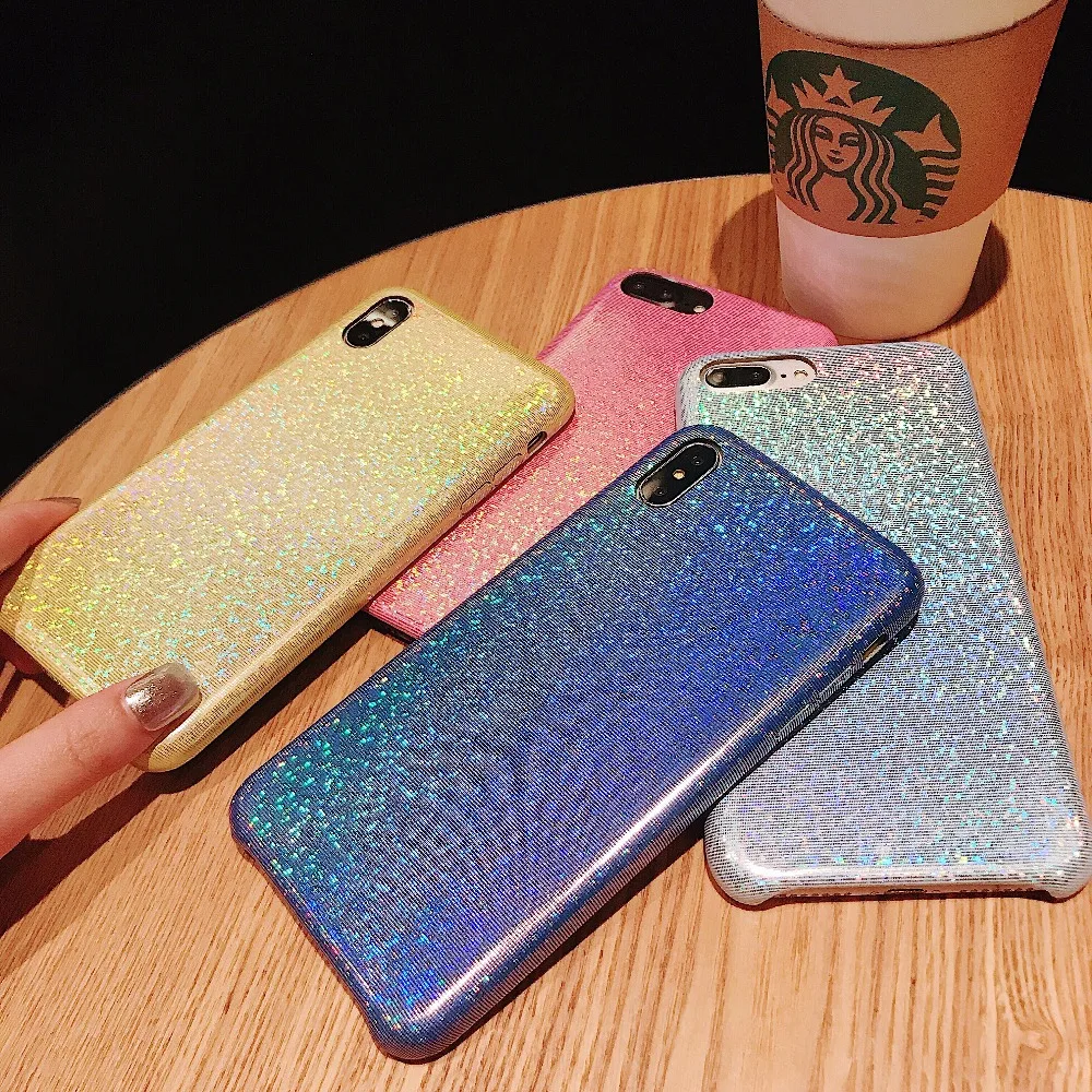 Laser aurora Glossy Total package side very soft and ultrathin For iphone 6 6p 6s 6sp 7 8 7P 8P X XS Max XR Phone Case |