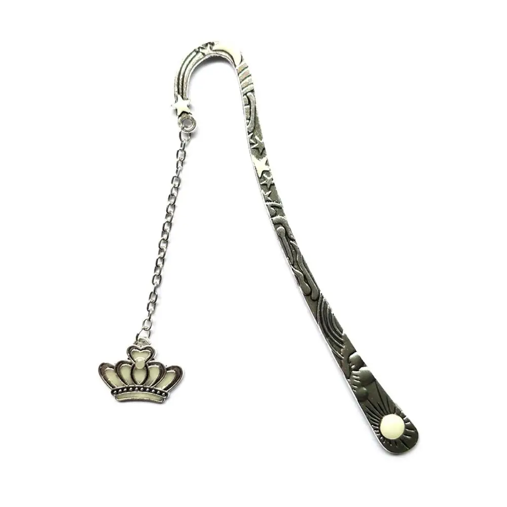 Светящаяся солнце и луна Закладка со звездами винтажная корона с подсветкой металлические флуоресцентные листья Изысканная Текстура Красивая заколка