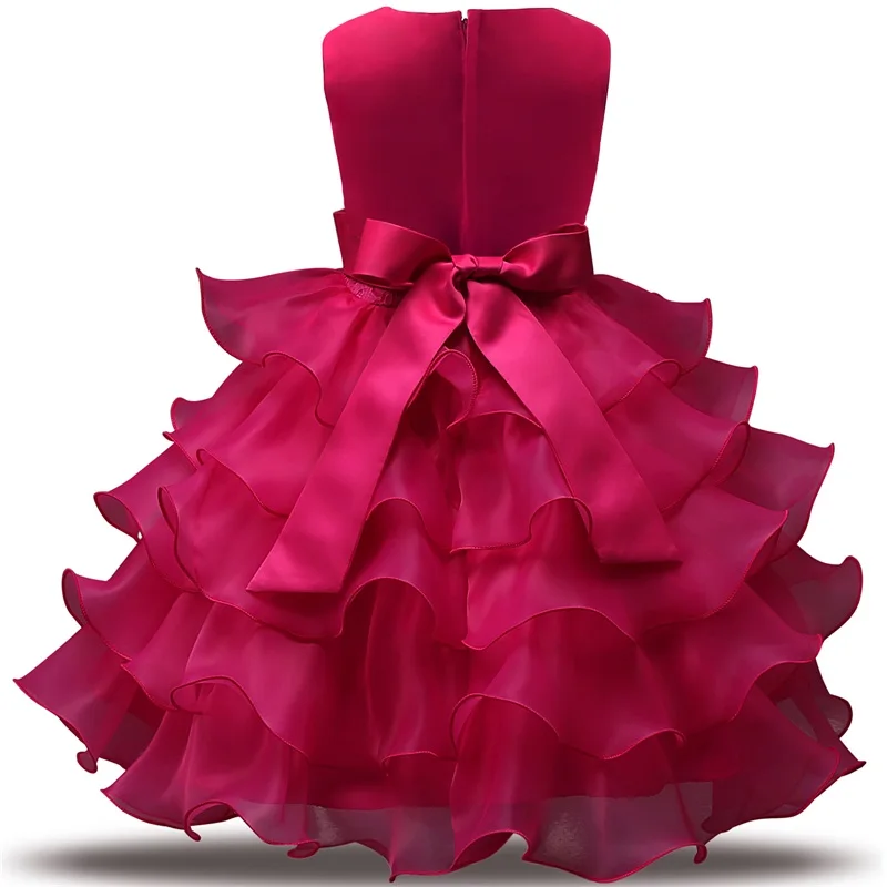 Одежда для дня рождения для маленьких девочек от 0 до 8 лет Детское платье с цветочным узором для девочек на свадьбу, Детские торжественные платья для крещения для девочек праздничная одежда для девочек