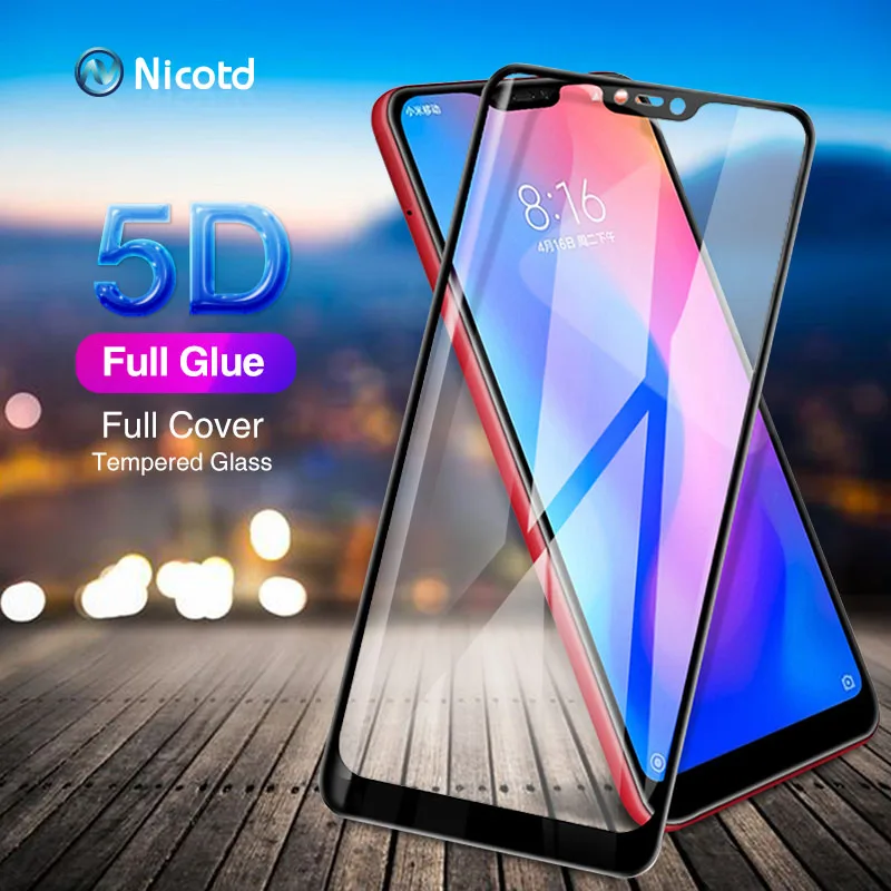 Nicotd 9D For Xiaomi A2 lite Tempered Glass Film For Redmi 5 plus Full Cover Screen Protector For Xiomi Redmi Note 6 pro 5 6A 6 (1)