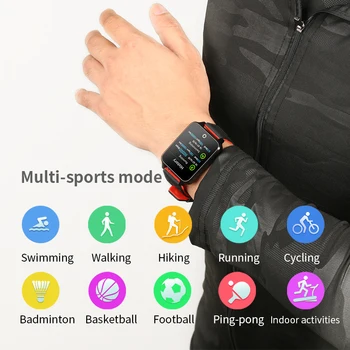 

2019 big Colorful Dynamic screen Smart Bracelet Fitness band real Waterproof Smart Band Heart Rate monitoring sports wristband