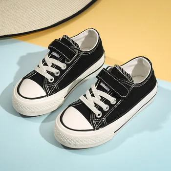 

Classic New Children Canvas Shoes Boy Flat Footwear Girls Sneakers Solid Color Kids Sports Shoes Breathable Fashion Casual Shoes