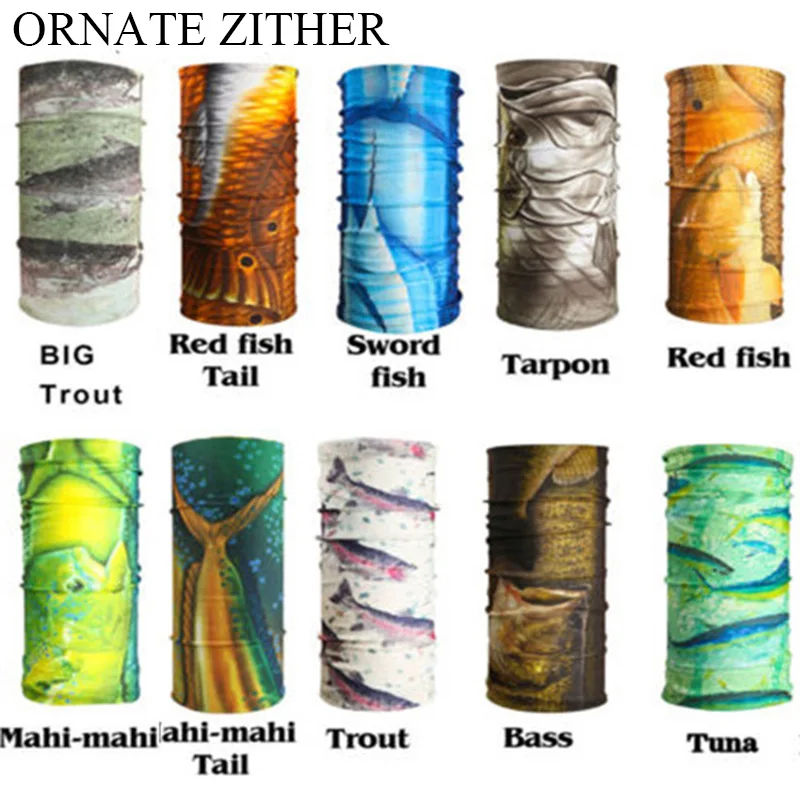 

3D Seamless Bandana Scarf Neck Tube Buffs Fishing Headband Multifunctional Headwear Mahi Tarpon Trout Fishing Ski Mask Balaclava