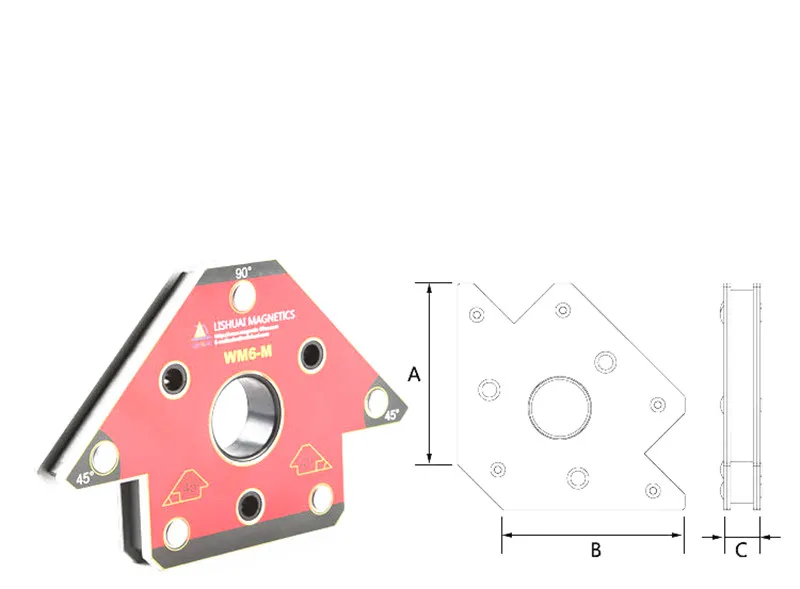 HS инструменты супер мощный стрелочный сварочный магнит/Неодимовый магнитный сварочный держатель 45 90 135 углов сварки Средний Siz