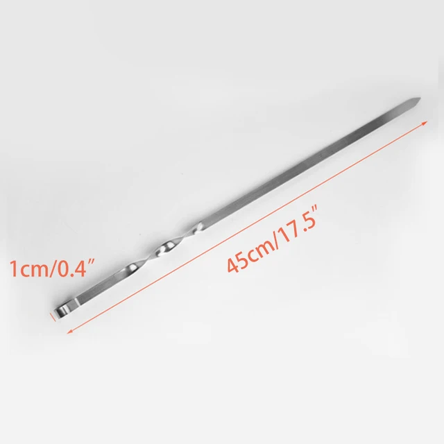 6-10Db Fa Fogantyú Bbq Nyársai Rozsdamentes Acél Lapos Kebob Grillező Nyárs Hosszú Hús Grill Tűs Botok Kiegészítő 16.9 "43Cm - Image 6